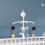 Mobile musical accrochant, ours jouets de porte - lit pour bb rotatif a 360 - avec nuages et lune, ...