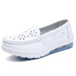 Mocassins lgers a plateforme pour femme, chaussures blanches d'allaitement, baskets plates a enfiler ...