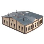 Modlisme ferroviaire ho : hangar a locomotives avec pices de commande - faller