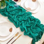 Moiuy - etamine bleu sarcelle chemins de table en gaze de 10 pieds de large, style boho, pour fte prnuptiale ...