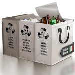 Moiuy - ® sac tri selectif avec un couvercle - poubelle tri selectif 3 bac pour le verre, le papier ...