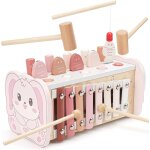 Montessori games 1 year - 4 in 1 baby xylophone game, fishing game, hammer game, wooden toy, baby motor ...