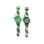 Montre digitale 2 - en - 1 kids licensing minecraft - walkie - talkie 100 m, vert pixelis�