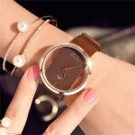 Montre de luxe en cuir pour femmes, clbre marque, squelette, bracelet, robe, montre a quartz dcontracte, ...