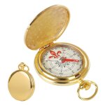 Montre de poche en cuivre a couvercle rabattable, boussole portable en mtal, pour camping, randonne, ...