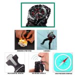 Montre de survie pour camping en plein air, bracelet multifonctionnel, boussole, corde, sifflet, paracorde, ...