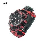 Montre de survie tactique 7 en 1 en plein air, bracelet en paracorde avec boussole, grattoir, thermomètre, ... Montre de survie tactique 7 en 1 en plein air, bracelet en paracorde avec boussole, grattoir, thermomètre, ...
