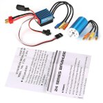 Moteur sans balais 2440 4600kv 4p et esc 35a pour voiture et bateau rc 1 / 16 1 / 18