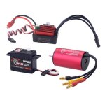 Moteur sans balais 2440 4600kv, etanche, combo, avec esc 35a + s0300p, servo 3kg, pour voiture et camion ...