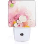 Motifs artistiques decoupes en papier rose, veilleuse led avec capteur du crepuscule a l'aube pour couloirs, ...