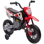 Moto cross lectrique dirt bike enfant 12v 2 moteurs 2 vitesses 2, 4 - 5 km / h musiques rouge