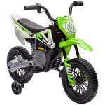 Moto cross �lectrique dirt bike enfant 12v 2 moteurs 2 vitesses 2, 4 - 5 km / h musiques vert