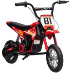 Moto cross electrique dirt bike enfant 250w 24v 2 vitesses 6 - 16 km / h rouge noir