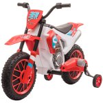 Moto cross �lectrique enfant 3 � 5 ans 12 v 3 - 8 km / h avec roulettes lat�rales amovibles dim. 106, ...