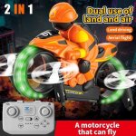Moto t�l�command�e amphibie volante et roulante avec atterrissage automatique orange yonis