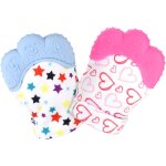 Moufle de dentition en silicone alimentaire, 2pcs jouet de dentition pour b�b� sans bpa aide a pr�venir ...