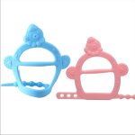 Moufle de dentition en silicone alimentaire, 4pcs jouet de dentition pour b�b� sans bpa aide a pr�venir ...