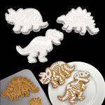 Moules a biscuits en forme de dinosaure, ensemble de 3 pices, coupe - biscuits, sugarcraft, fondant, ...