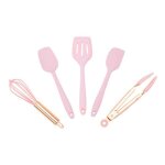 Moule a cookies avec manche en or rose, mini outils de cuisson en silicone pour enfants, ensemble de ...