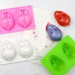 Moule a gteau lapin r1wf, savon en plastique pour la fabrication de desserts, salon artisanat transparent ...