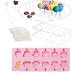 Moule pop cake porte - sucettes 20 trous moule cake pop 200 btonnets de sucettes moule cake silicone ...