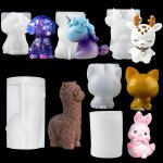 Moule r�sine animaux 6 pcs, moule silicone resine epoxy, moule r�sine epoxy noel jouet, 3d moule r�sine ...