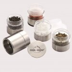 Moulin a sel et a poivre a 4 sections, bouteille d'assaisonnement rglable, grosseur amovible, rechargeable ...