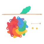Moulin a vent en bois 24cm, dcoration de jardin, jouets pour enfants
