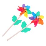 Moulin a vent en bois color de haute qualit, dcoration de jardin, jouets pour enfants