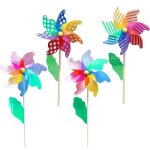 Moulin a vent color 32 cm, ornements de roue de jardin, dcoration de cour, jouets d'extrieur pour ...