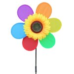 Moulin a vent en tournesol color� pour enfant, jouet pour activit�s de plein air, d�coration de jardin, ...