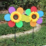 Moulin a vent tournesol double couche, 1 pi�ce, jouets pour enfants, d�coration de jardin