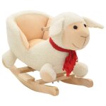 Mouton a bascule avec dossier peluche 60 x 32 x 50 cm blanc