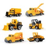 Mvi 6 pieces / ensemble mini diecasts voiture alliage construction vehicule ingenierie voiture camion ...