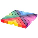 Mvi arc - en - ciel en bois empilable jeu empleur geometrie blocs de construction nidification jouets ...