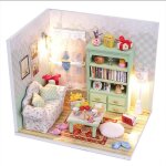 Mvi bricolage maison de poupee 3d a la main en bois miniature salle d'etude kits miniature maison de ...