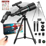 Nacatin t�lescope astronomique 70mm enfants / d�butants - tr�pied, adaptateur smartphone, t�l�commande ...