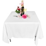 Nappe carrée blanche en tissu polyester et lin lavable pour intérieur ou extérieur, cuisine, salle a ... Nappe carrée blanche en tissu polyester et lin lavable pour intérieur ou extérieur, cuisine, salle a ...