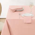 Nappe rose petite 100x140 210gsm polyester texture lin, impermable, anti tache, pour dcoration de nol, ...