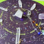 Nappe de table de divination, pendule rond, tarots de cartes, runes, autel, constellation, jeu de socit, ...