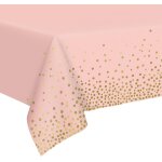 Nappes de table jetables lot de 3 nappes de fête rose a pois dorés 274 x u200b137 cm pour mariages, anniversar ... Nappes de table jetables lot de 3 nappes de fête rose a pois dorés 274 x u200b137 cm pour mariages, anniversar ...