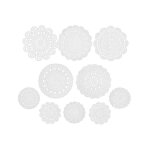 Napperons miniatures en dentelles - 10pcs - le monde des lutins - rico design blanc