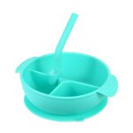 Napperon en silicone 1 pice, tapis avec couvercle et paille, rsistant a la chaleur, assiette alimentaire ...