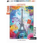 Nathan puzzle 1500 p - tour eiffel multicolore