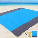 Natte de plage, xxl 210x200cm tapis de plage anti sable, schage rapide, portable couverture de plage ...