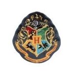Nemesis now coussin harry potter avec blason de poudlard, noir, 40 cm