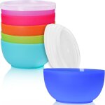 Neo bol plastique 6 x 12 cm / 350 ml - couleur - avec couvercle - bol petit dejeuner - bol bebe