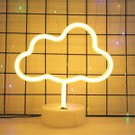 Non blanc chaud nuage enseignes au non nuage de nons avec lampes de table de base pour usb ou batterie ...