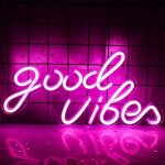 Non led good vibes, enseigne lumineuse au non led, enseignes lumineuses dcorations murales, rose led ...