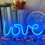 N�on love signs bleues enseigne au neon led murale neon love n�on enseignes lumineuses d�coration murale ...